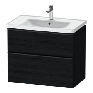 Duravit Meuble sous lavabo D-Neo 78,4x45,2 cm, noir/œuf, 1 tiroir, 1 coulissant