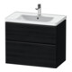 Duravit Meuble sous lavabo D-Neo 78,4x45,2 cm, noir/œuf, 1 tiroir, 1 coulissant-1
