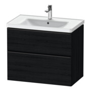Duravit Meuble sous lavabo D-Neo 78,4x45,2 cm, noir/œuf, 1 tiroir, 1 coulissant