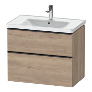 Duravit Meuble sous-lavabo D-Neo 78,4x45,2 cm, noir/œuf mat, 1 porte, 1 tiroir