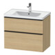Duravit Meuble sous-lavabo D-Neo 78,4x45,2 cm, noir/œuf N, 1 tiroir, 1 coulissant-1