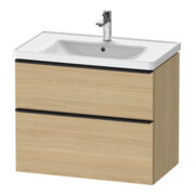 Duravit Meuble sous-lavabo D-Neo 78,4x45,2 cm, noir/œuf N, 1 tiroir, 1 coulissant