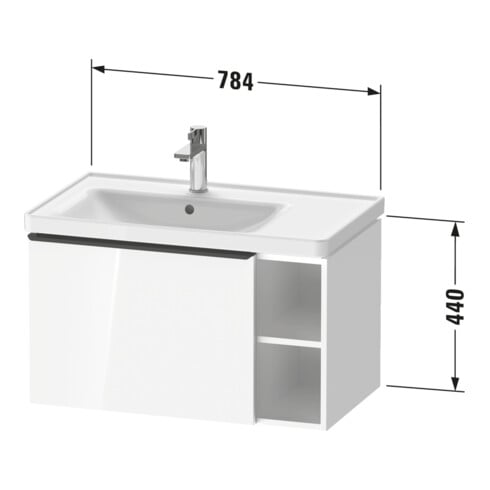 Duravit Meuble sous-lavabo D-Neo 78,4x45,2cm, 1 tiroir, B gauche, ES gris mat
