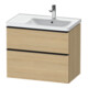 Duravit Meuble sous lavabo D-Neo 78,4x45,2cm, 1 tiroir, BR, noir/Oeuf Nat-1