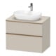 Duravit Meuble sous-lavabo D-Neo 80x55 cm, b chêne/gris, 2 tiroirs, 1 porte, 1 plan-1