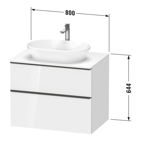 Duravit Meuble sous-lavabo D-Neo 80x55 cm, b geb/Lei, 2 SBK, 1 A, 1 Pl