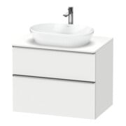 Duravit Meuble sous-lavabo D-Neo 80x55 cm, blanc/bois, 2 tiroirs, 1 porte, 1 plan