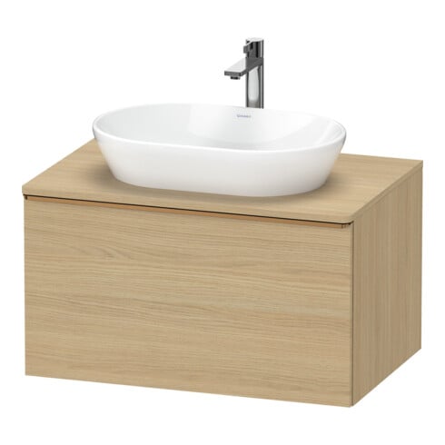 Duravit Meuble sous lavabo D-Neo 80x55 cm, blanc brillant, 1 tiroir, 1 plan, suspendu