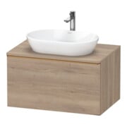 Duravit Meuble sous lavabo D-Neo 80x55 cm, blanc brillant, 1 tiroir, 1 tablette, suspendu