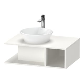 Duravit Meuble sous-lavabo D-Neo 80x55 cm, blanc brillant, 1 tiroir, 1 tablette, suspendu