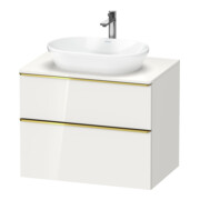 Duravit Meuble sous-lavabo D-Neo 80x55 cm, blanc brillant, 2 tiroirs, 1 porte, 1 plan-1