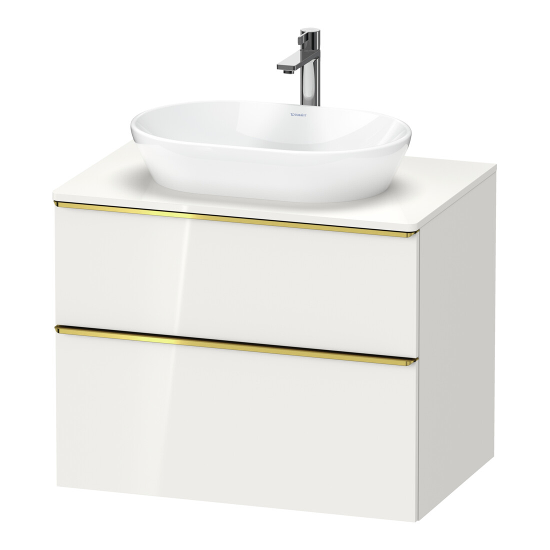 Duravit Meuble sous-lavabo D-Neo 80x55 cm, blanc brillant, 2 tiroirs, 1 porte, 1 plan
