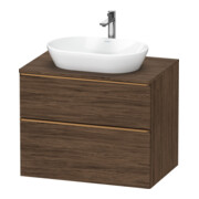 Duravit Meuble sous lavabo D-Neo 80x55 cm, blanc brillant/Nougat, 2 tiroirs, 1 porte, 1 plan