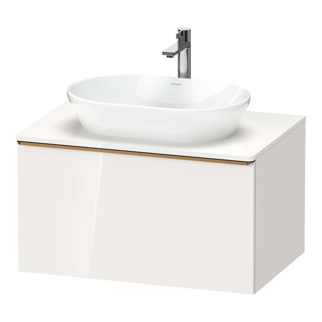 Duravit Meuble sous-lavabo D-Neo 80x55 cm, blanc/gris, 1 tiroir, 1 porte, suspendu