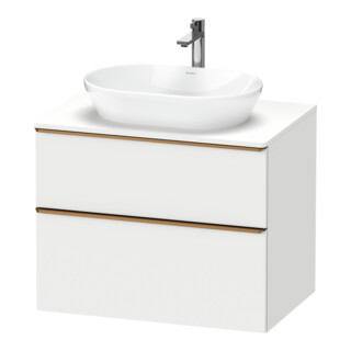 Duravit Meuble sous-lavabo D-Neo 80x55 cm, blanc/gris, 2 tiroirs, 1 poignée, 1 plan