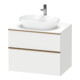 Duravit Meuble sous-lavabo D-Neo 80x55 cm, blanc/gris, 2 tiroirs, 1 poignée, 1 plan-1