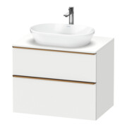 Duravit Meuble sous-lavabo D-Neo 80x55 cm, blanc/gris, 2 tiroirs, 1 poignée, 1 plan