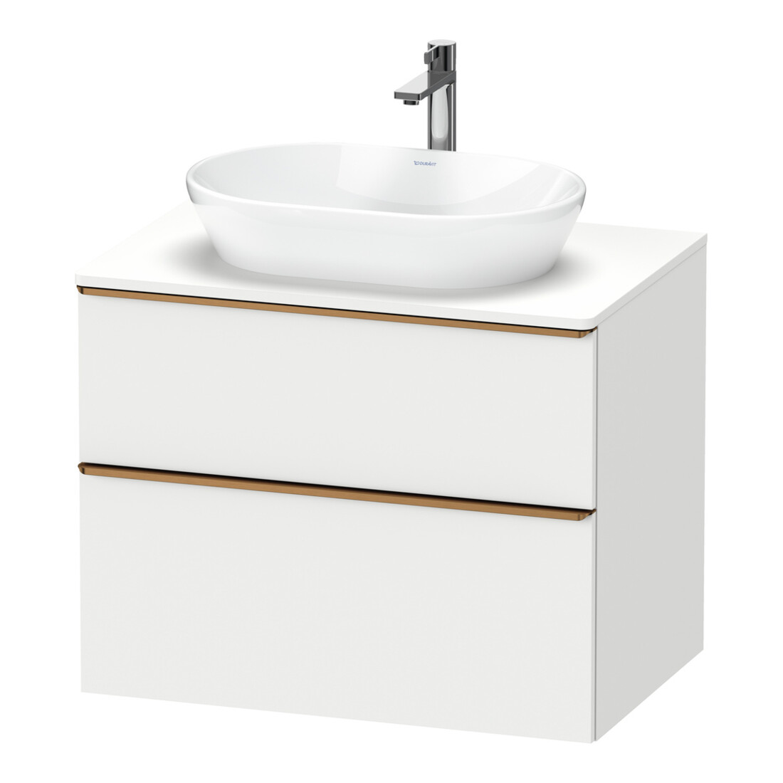 Duravit Meuble sous-lavabo D-Neo 80x55 cm, blanc/gris, 2 tiroirs, 1 poignée, 1 plan