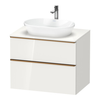 Duravit Meuble sous lavabo D-Neo 80x55 cm, blanc/gris, 2 tiroirs, 1 porte, 1 plan