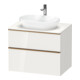 Duravit Meuble sous lavabo D-Neo 80x55 cm, blanc/gris, 2 tiroirs, 1 porte, 1 plan-1