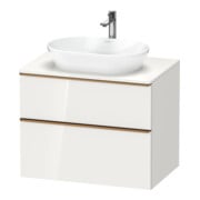 Duravit Meuble sous lavabo D-Neo 80x55 cm, blanc/gris, 2 tiroirs, 1 porte, 1 plan