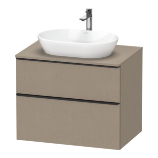 Duravit Meuble sous lavabo D-Neo 80x55 cm, blanc/lin, 2 tiroirs, 1 porte, 1 tablette