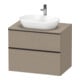 Duravit Meuble sous lavabo D-Neo 80x55 cm, blanc/lin, 2 tiroirs, 1 porte, 1 tablette-1