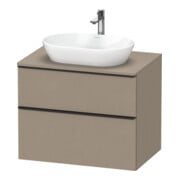 Duravit Meuble sous lavabo D-Neo 80x55 cm, blanc/lin, 2 tiroirs, 1 porte, 1 tablette