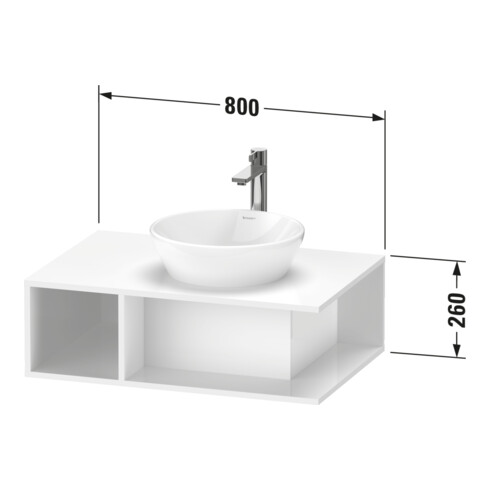 Duravit Meuble sous lavabo D-Neo 80x55 cm, blanc mat, 1 tiroir, 1 console, suspendu