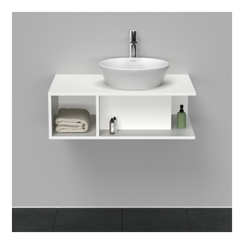 Duravit Meuble sous-lavabo D-Neo 80x55 cm, blanc mat, 1 tiroir, 1 tablette, suspendu