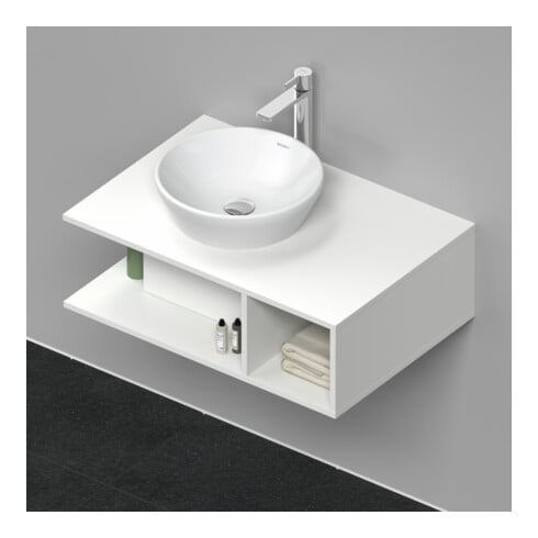 Duravit Meuble sous-lavabo D-Neo 80x55 cm, blanc mat, 1 tiroir, 1 tablette, suspendu