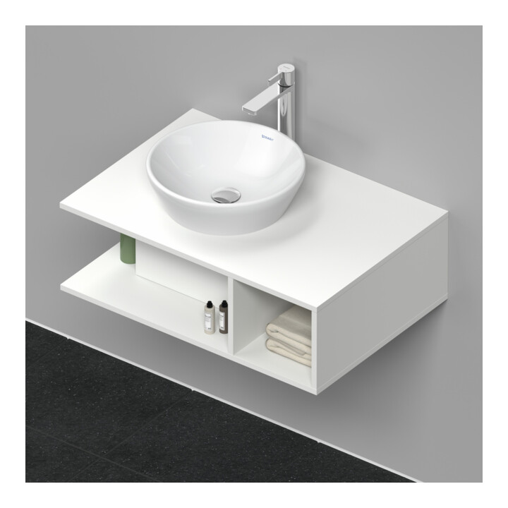 Duravit Meuble sous-lavabo D-Neo 80x55 cm, blanc mat, 1 tiroir, 1 tablette, suspendu