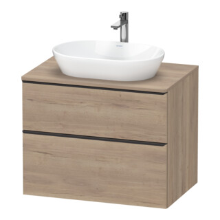 Duravit Meuble sous lavabo D-Neo 80x55 cm, blanc/œuf, 2 tiroirs, 1 porte, 1 tablette