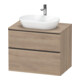 Duravit Meuble sous lavabo D-Neo 80x55 cm, blanc/œuf, 2 tiroirs, 1 porte, 1 tablette-1
