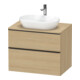Duravit Meuble sous lavabo D-Neo 80x55 cm, blanc/œuf N, 2 tiroirs, 1 porte, 1 plan-1