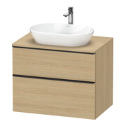 Duravit Meuble sous lavabo D-Neo 80x55 cm, blanc/œuf N, 2 tiroirs, 1 porte, 1 plan