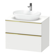 Duravit Meuble sous-lavabo D-Neo 80x55 cm, blanc poli/mat, 2 tiroirs, 1 porte, 1 plan