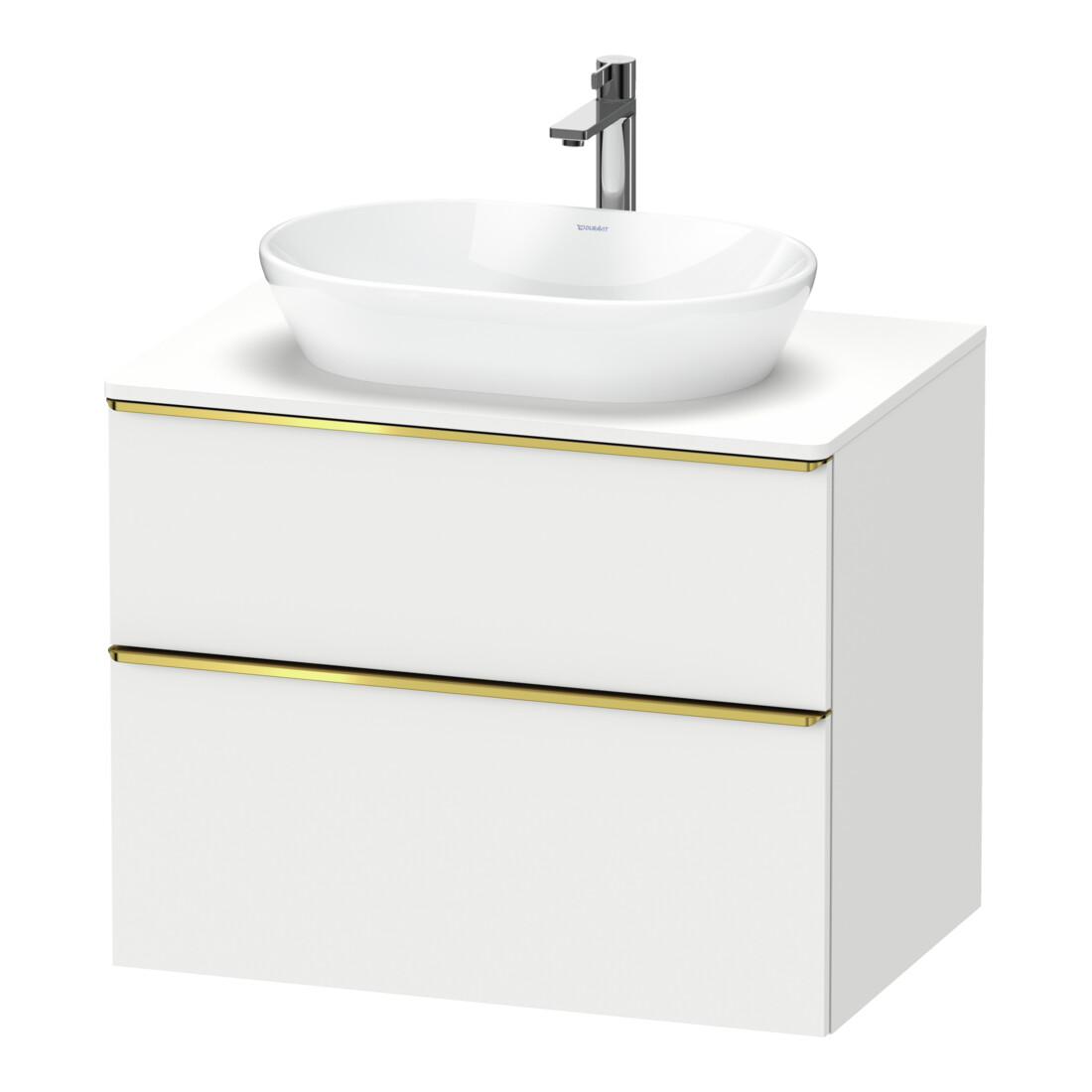 Duravit Meuble sous-lavabo D-Neo 80x55 cm, blanc poli/mat, 2 tiroirs, 1 porte, 1 plan
