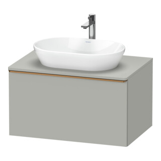 Duravit Meuble sous-lavabo D-Neo 80x55 cm, chêne brossé/gris, 1 tiroir, 1 plateau, suspendu