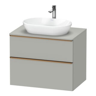 Duravit Meuble sous-lavabo D-Neo 80x55 cm, chêne gris/mat, 2 tiroirs, 1 porte, 1 plan
