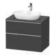 Duravit Meuble sous-lavabo D-Neo 80x55 cm, chrome/gris m, 2 tiroirs, 1 porte, 1 plan-1