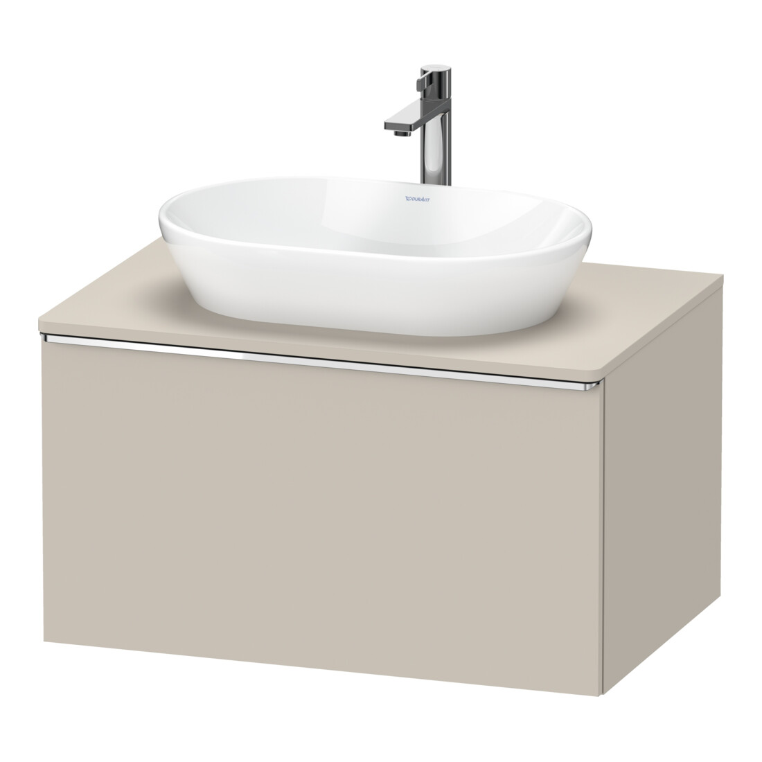 Duravit Meuble sous lavabo D-Neo 80x55 cm, chrome/taupe, 1 tiroir, 1 porte, suspendu