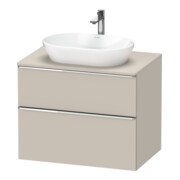 Duravit Meuble sous-lavabo D-Neo 80x55 cm, chrome/taupe mat, 2 tiroirs, 1 porte, 1 plan