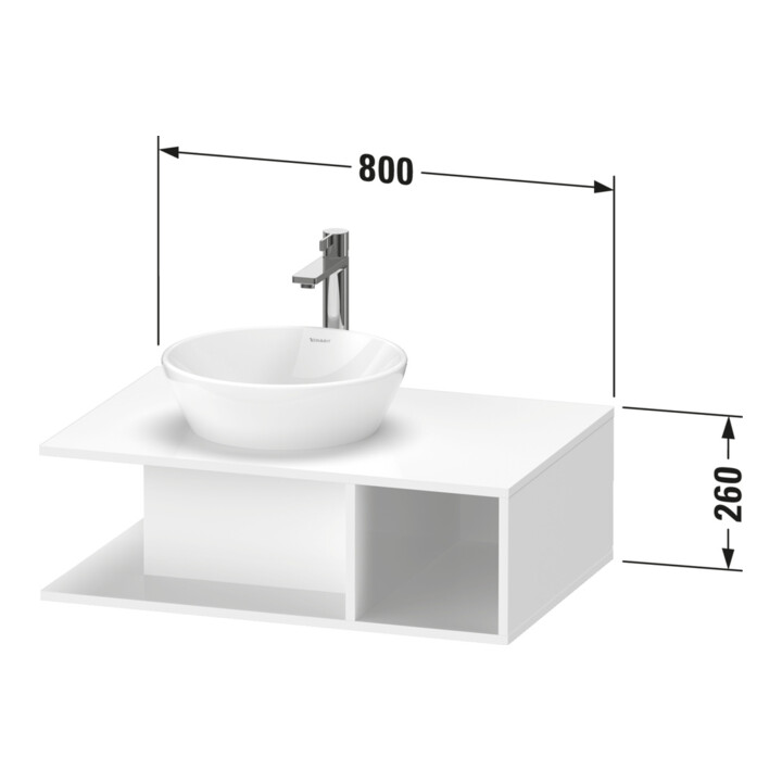 Duravit Meuble sous lavabo D-Neo 80x55 cm, E s, 1 tiroir, 1 console, suspendu