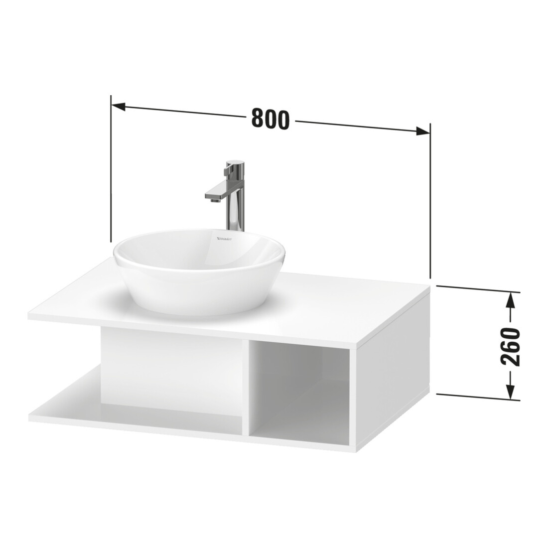 Duravit Meuble sous lavabo D-Neo 80x55 cm, E s, 1 tiroir, 1 console, suspendu
