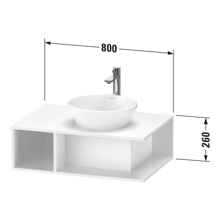 Duravit Meuble sous-lavabo D-Neo 80x55 cm, E s, 1 tiroir, 1 tablette, suspendu