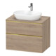 Duravit Meuble sous-lavabo D-Neo 80x55 cm, g pol/Ei ma, 2 tiroirs, 1 porte, 1 plan-1