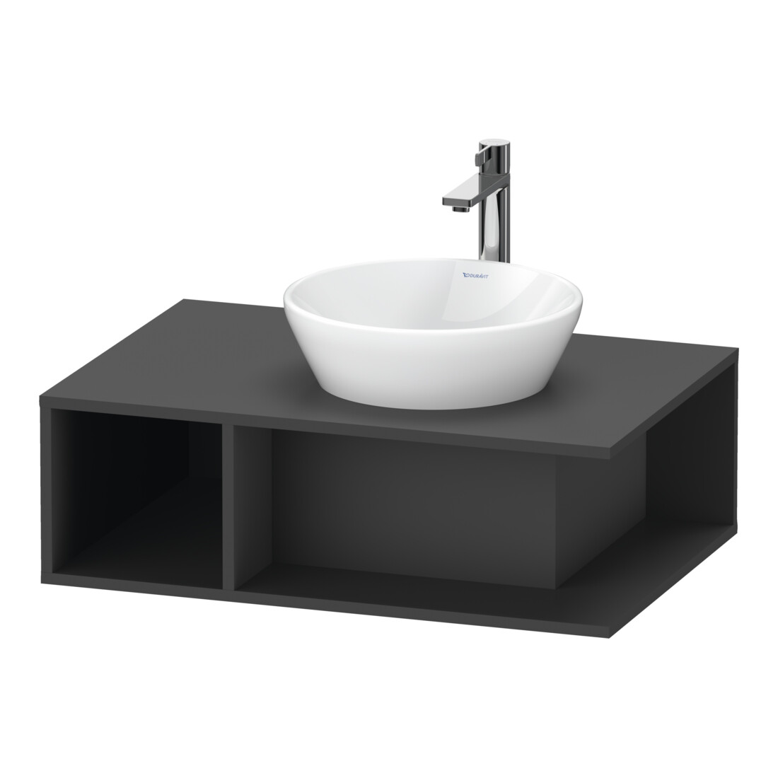 Duravit Meuble sous-lavabo D-Neo 80x55 cm, gris, 1 tiroir, 1 porte, suspendu