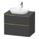Duravit Meuble sous-lavabo D-Neo 80x55 cm, gris, 2 tiroirs, 1 porte, 1 plan-1