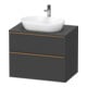Duravit Meuble sous-lavabo D-Neo 80x55 cm, gris béton, 2 tiroirs, 1 porte, 1 plan-1